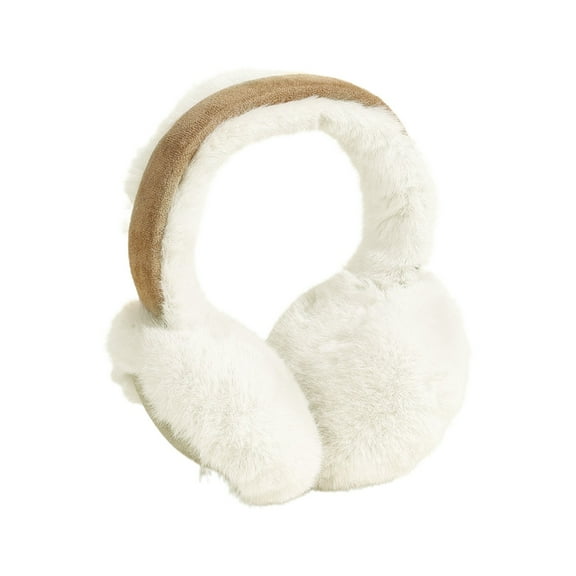 Otqutp Unisex Foldable Earmuffs Women Winter Ear Adjustable Ear Warmer Warm Windproof Plush Earmuffs Foldable Outdoor Ear Warmer for Cold Weather(White,One Size)