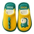 thumbnail image 1 of Otqutp Unisex Kids Cute Shoes Kids Shoes House Slippers Bedroom Home Slippers Cute Dinosaur Cotton Slippers Winter Indoor Outdoor Slippers for Boys Girls(Yellow,2.5-3 Years), 1 of 3