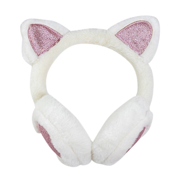 Otqutp Unisex New Year Earmuffs Winter Warm Earmuffs Soft and Warm Knitted Plush Earmuffs Cold Earmuffs for Men Women Outdoor Activities(White,One Size)