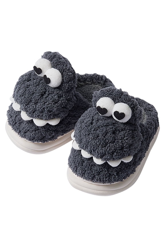 Kids Dinosaur Slippers Boys Girls Soft Plush House Slippers Cute Animal Winter Comfy Warm Fuzzy Non-Slip Indoor Shoes