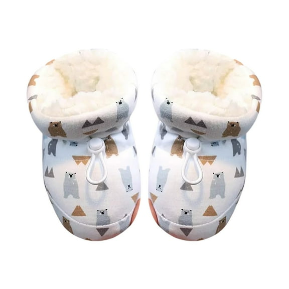 Otqutp Warm Furry Baby Booties Unisex Baby Cozy Soft Fleece First Walking Shoes New Born Prewalkers Cotton Lining Footwear