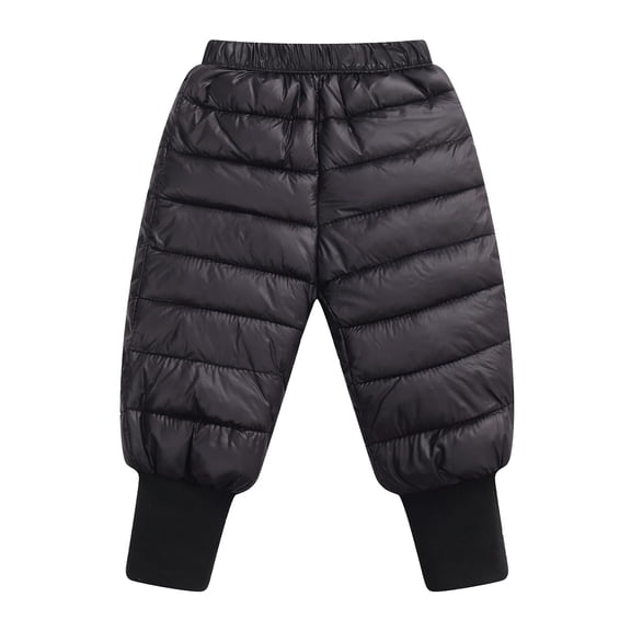 Otqutp Waterproof Puffer Snow Pants for Toddler Baby Fleece Lined Winter Quilted Down Ski Pants Thick Warm Jogger Sweatpants