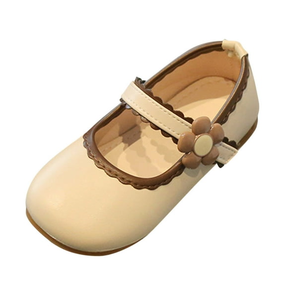 Otqutp Wedding Flower Girls Dance Shoes Fashion Spring Summer Children Casual Shoes Girl Dress Shoes Flat Sole Light and Comfortable Solid Color Flower Hook Loop