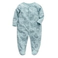 thumbnail image 1 of Otqutp Wedding Jumpsuit for Kids Boys Girls Baby Sleep Playsuit Pajamas Romper Printed Jumpsuit Cotton 1PC Romper Zip Front Outfits(2-Mint Green,3-6 Months, 1 of 2