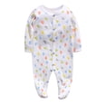 thumbnail image 1 of Otqutp Wedding Jumpsuit for Kids Boys Girls Baby Sleep Playsuit Pajamas Romper Printed Jumpsuit Cotton 1PC Romper Zip Front Outfits(2-White,6-9 Months, 1 of 2