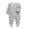 thumbnail image 1 of Otqutp Wedding Jumpsuit for Kids Boys Girls Baby Sleep Playsuit Pajamas Romper Printed Jumpsuit Cotton 1PC Romper Zip Front Outfits(2-Grey,3-6 Months, 1 of 2