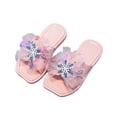 thumbnail image 1 of Otqutp Wedding Toddler Girls Shoes Children Shoes Fashion Thick Soled Flip Flops Indoor Soft Soled Slippers Can Be Worn Outside Snowflake Butterfly Beach Flip Flops, 1 of 9