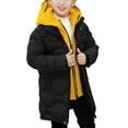thumbnail image 1 of Otqutp Windproof Warm Winter Coat for Boys Zip Up Button Quilted Padded Long Puffer Jacket Teen Cold Weather Proof Outerwear, 1 of 9