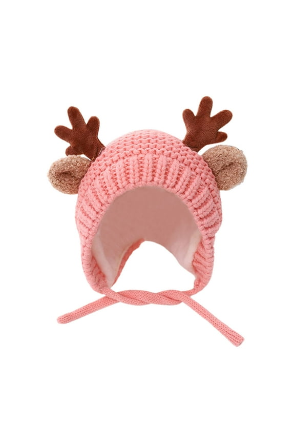 Winter Hat for Kids, Crochet Knitted Baby Beanie Hat Christmas Hat Thick Winter Warmer Cap Girls Accessories for Baby Boys Toddler Girl(Pink,One Size)