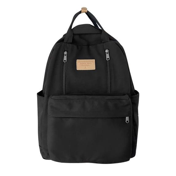 Otqutp Women and Men Bag Female College Students Simple Senior Sense High Travel Junior High Travel Students Large Capacity Backpack Computer Backpack(Black,One Size)