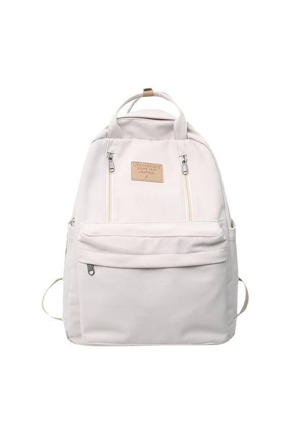 Women and Men Bag Female College Students Simple Senior Sense High Travel Junior High Travel Students Large Capacity Backpack Computer Backpack(White,One Size)