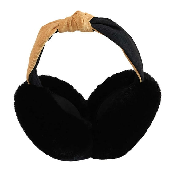 Otqutp Women's Classic Sun Visors Ear for Winter Women Foldable Earmuffs Soft Ear Warm Outdoor Ear Warmer for Cold Weather(Black,One Size)