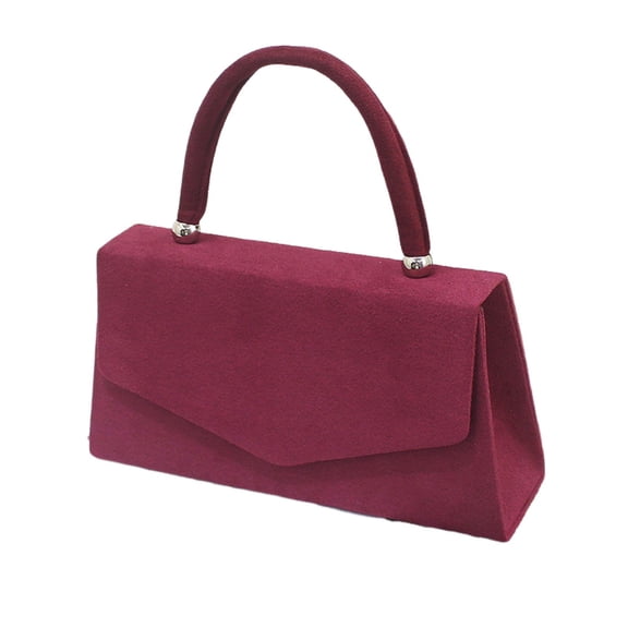 Otqutp Women's Fashion Suede Bag Top Handle Handbag Wedding Evening Bag Clutches Wedding Purses Lightweight Prom Handbags(RD2,One Size)
