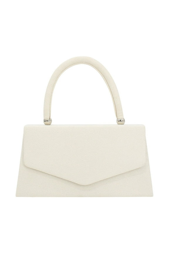 Women's Fashion Suede Bag Top Handle Handbag Wedding Evening Bag Clutches Wedding Purses Lightweight Prom Handbags(White,One Size)
