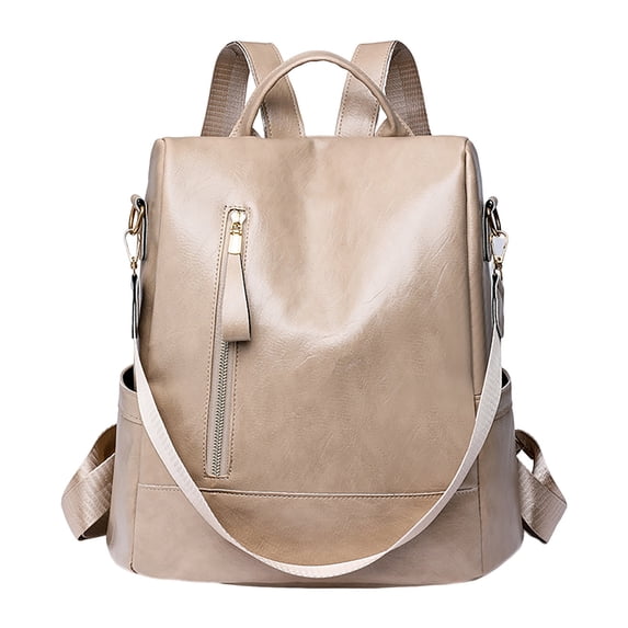 Otqutp Women's Large Capacity Bag Backpack 2025 Soft Leather Texture Backpack Large Capacity Multi Purpose Casual Backpack(White,One Size)
