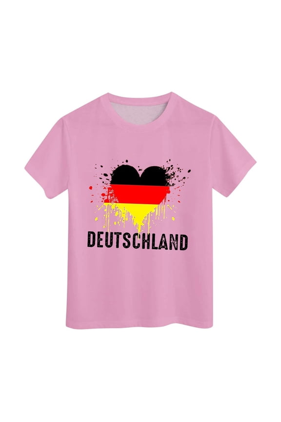 Youth Boys and Girls German T Shirt Soccer Girls T Shirt 3-12 Years Summer Sports Casual Top Fashion Printed Shirt Sports Casual Tee