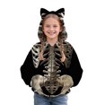 thumbnail image 1 of Otqutp Zip Up Hoodie for Girls Skeleton Print Cat Ear Long Sleeve Jacket Kids Halloween Sweatshirt Fall Windproof Coats, 1 of 4