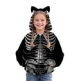 thumbnail image 1 of Otqutp Zip Up Hoodie for Girls Skeleton Print Cat Ear Long Sleeve Jacket Kids Halloween Sweatshirt Fall Windproof Coats, 1 of 4