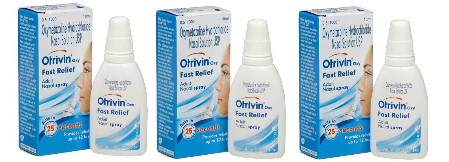 Otrivin Adult Decongestant Nasal Spray 10ml (Pack 3)