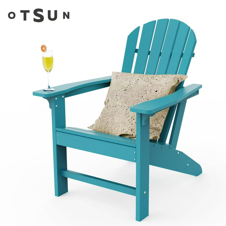 Otsun Polystyrene Adirondack Chairs, Cerulean Blue All-Weather