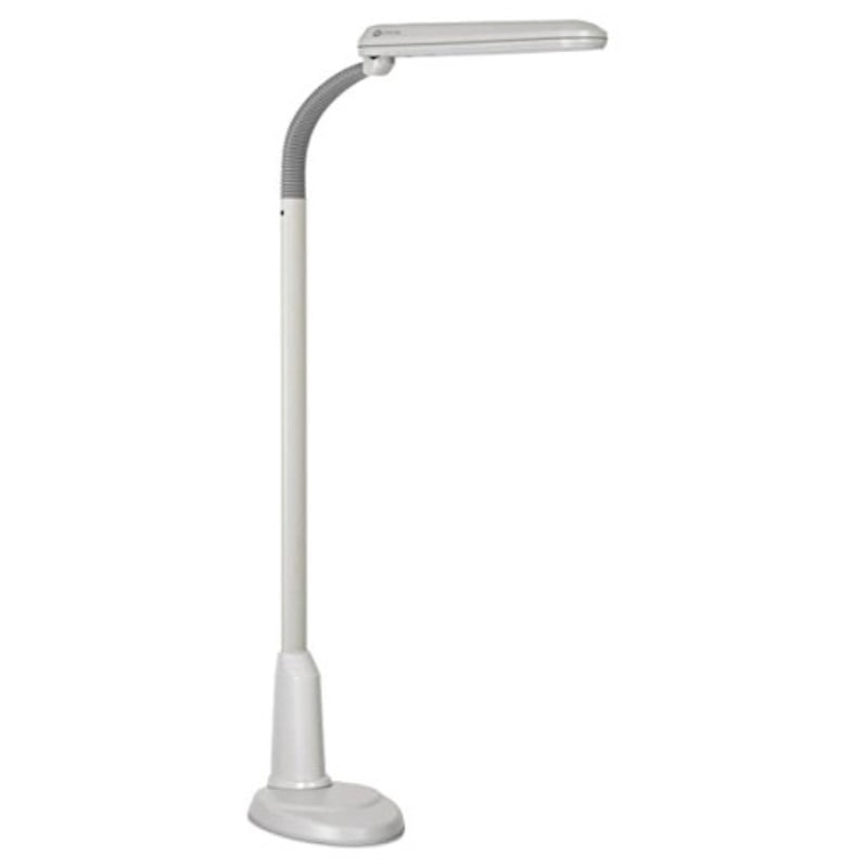 Ott-Lite L24554 Task Plus High-Definition 24-Watt Floor Lamp, Dove Grey