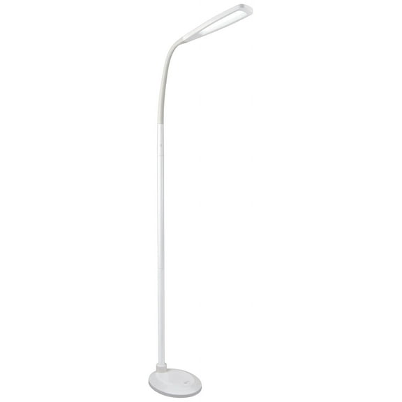 Ott-Lite OttLite Felix Adjustable Height White Finish Gooseneck Arm LED Floor Lamp
