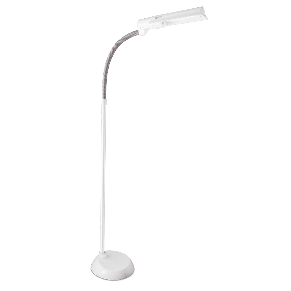 Adjustable WingShade 24" White Floor Lamp with Flexible Neck