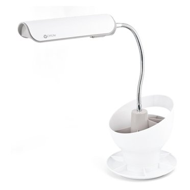OttLite Wellness Series® Recharge LED Desk Lamp, White, Leather Look ...