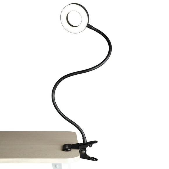 OttLite Capture Clip-On LED Selfie Ring Light for Desks - Conference Lighting for Remote Working, Tiktok, Content Creators & Zoom Meetings, Black
