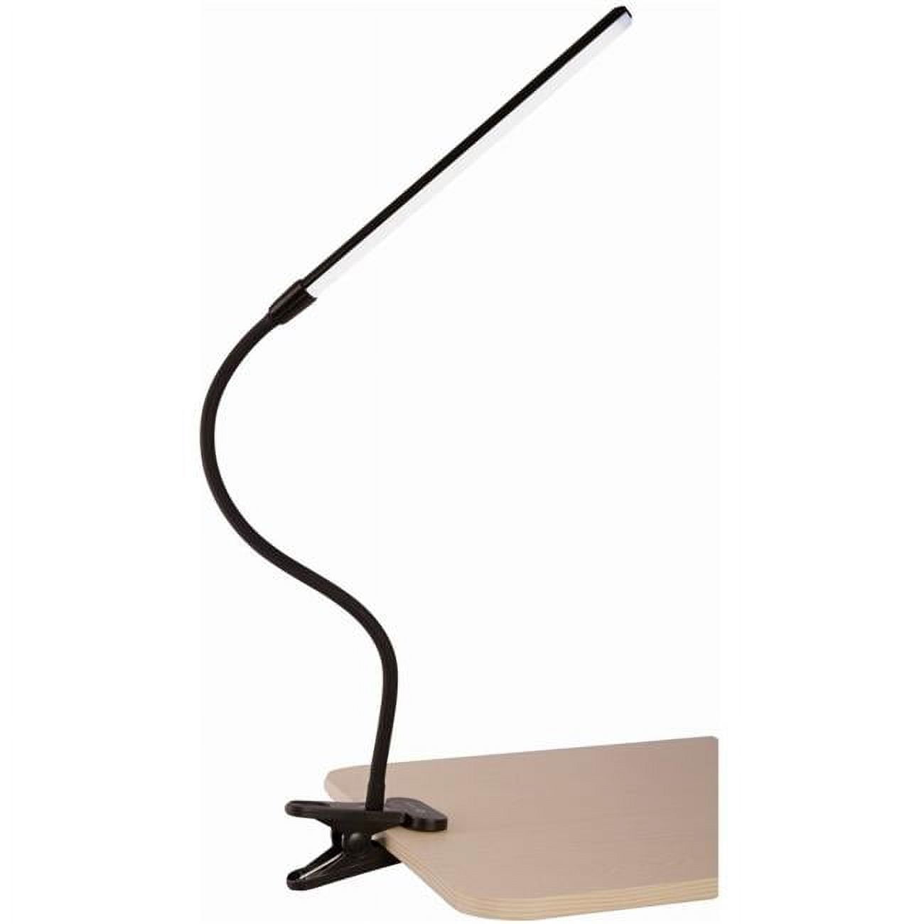 Black Adjustable Clip-On LED Lamp with Flexible Neck