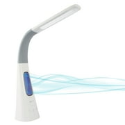 OttLite Cool Breeze LED Fan Lamp with 3 Speed Bladeless Fan and 5 Brightness Settings, White