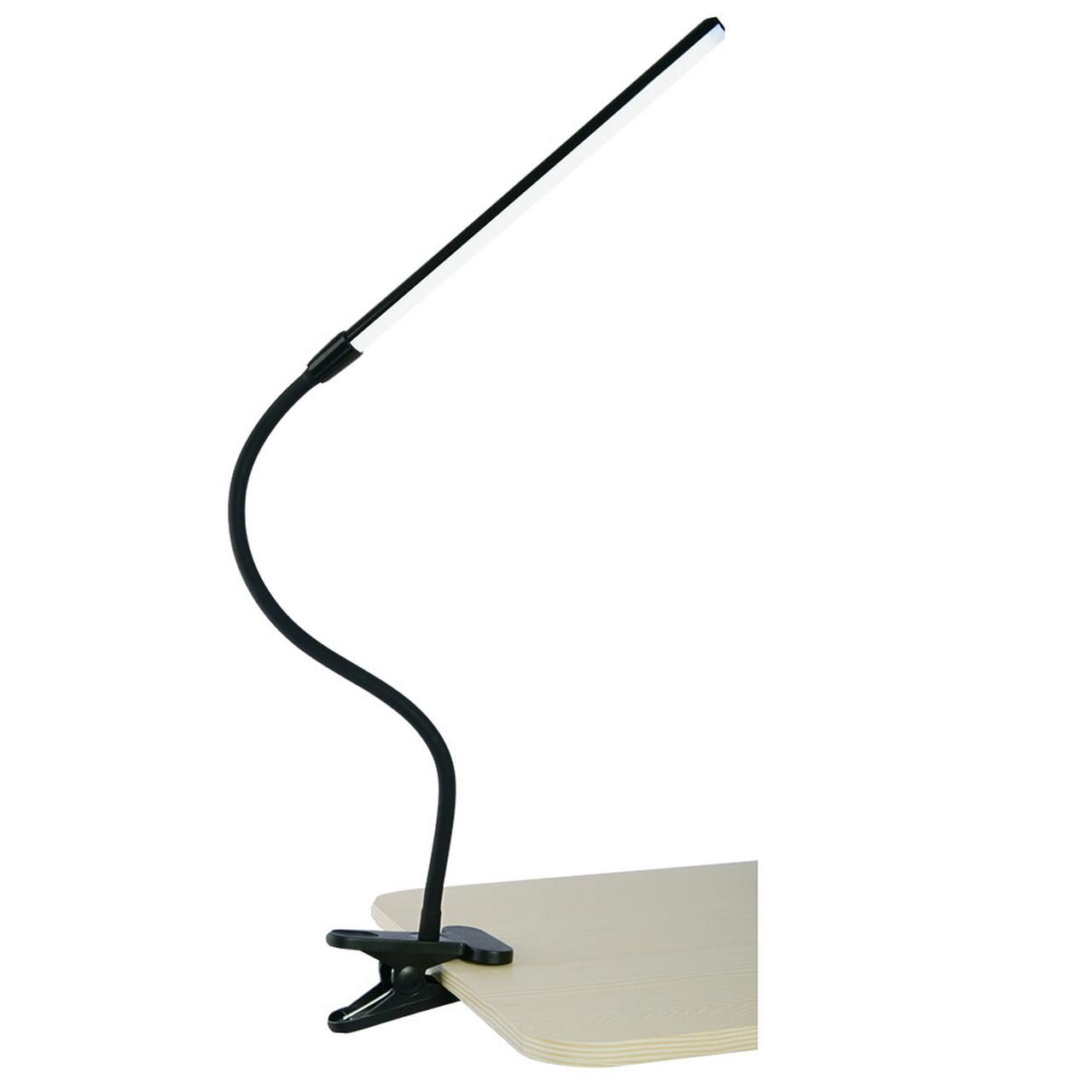 Black Adjustable Clip-On LED Lamp with 3-Way Switch