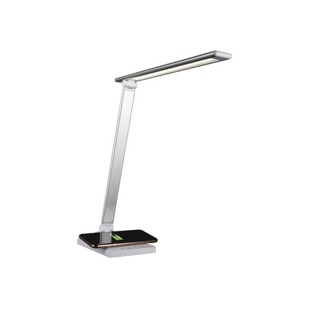OttLite - Entice LED Desk Lamp with Wireless Charging - Silver