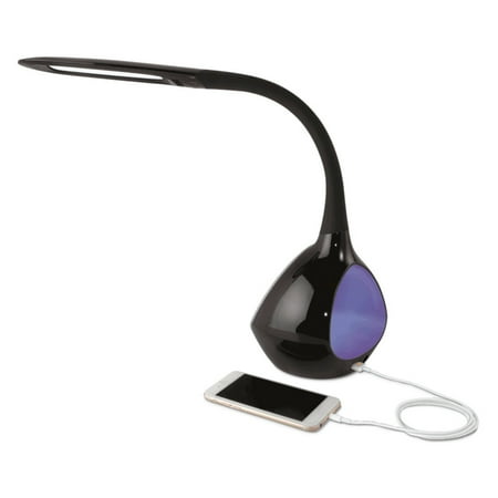 OttLite - LED Desk Lamp with Color Changing Tunnel and USB Port - Black High Gloss