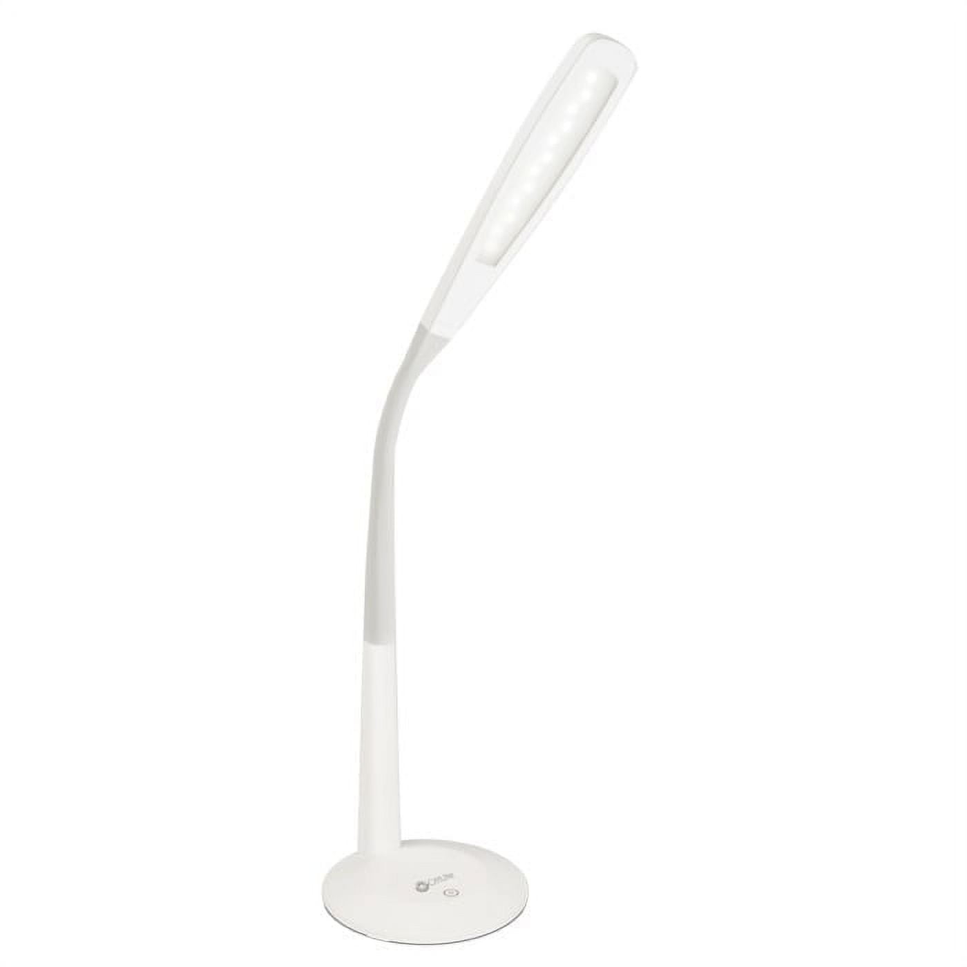 White Adjustable Plastic LED Gooseneck Desk Lamp