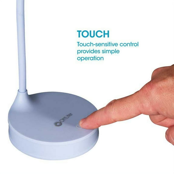 OttLite® Rechargeable Desk Lamp With Lighted Mirror, 16-15/16"H, White