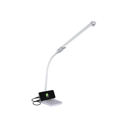 OttLite - Swivel LED Desk Lamp with USB Charging and Stand - White