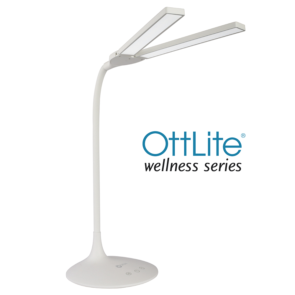 OttLite Wellness Series Pivot LED Desk Lamp with Dual Shades