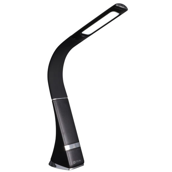 OttLite Wellness Series® Recharge LED Desk Lamp, Black, Leather Look