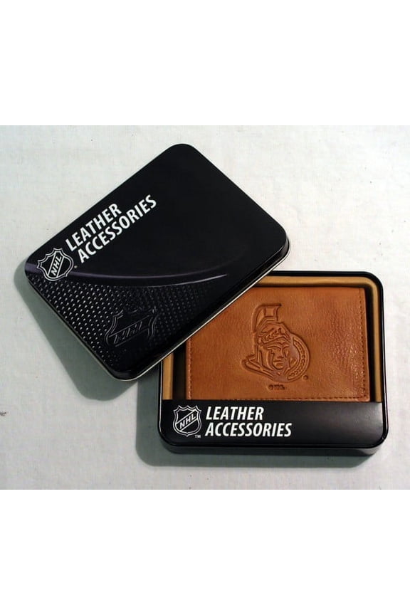 Ottawa Hockey Senator's Brown Leather Embossed Trifold Wallet
