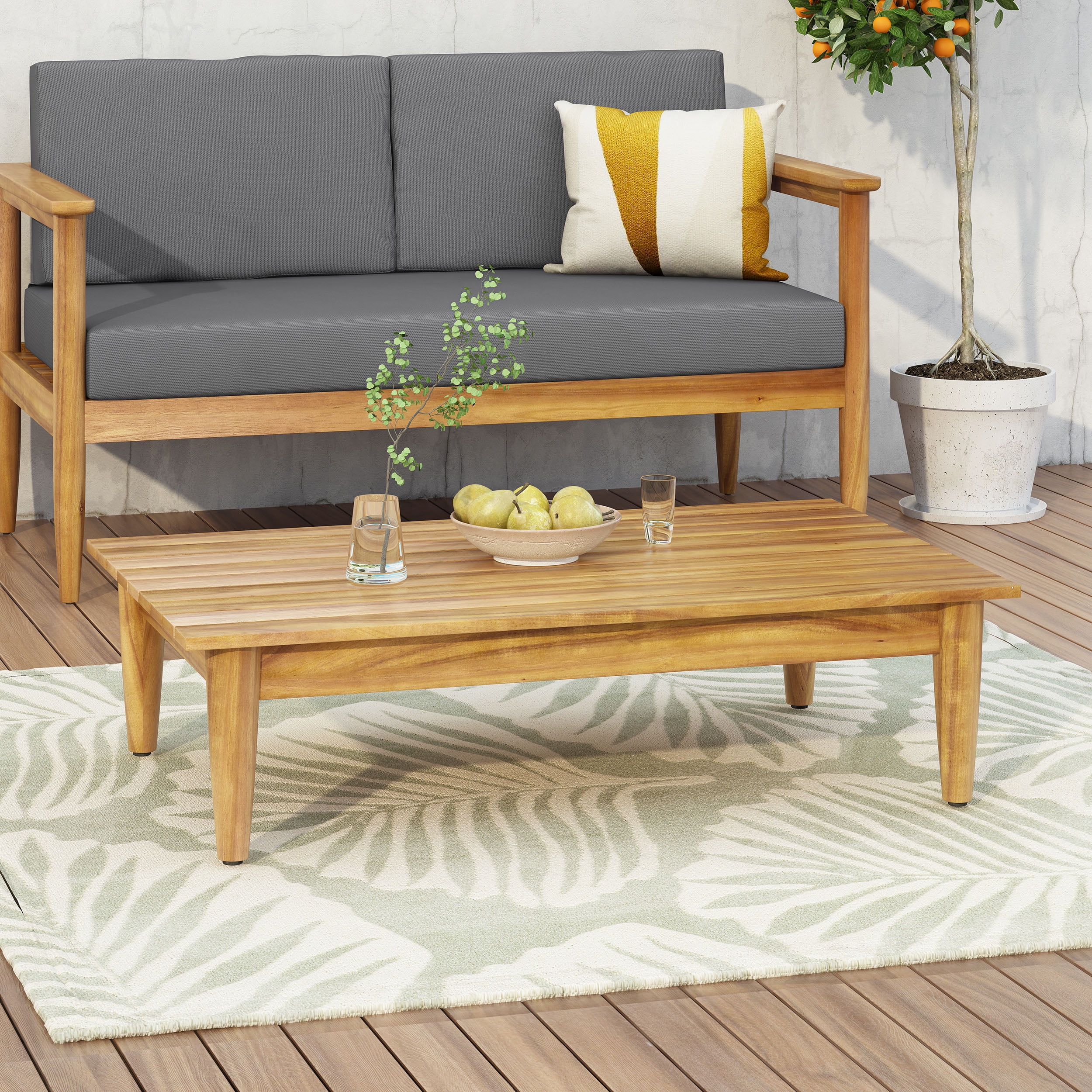 Ottawa Outdoor Acacia Wood Coffee Table, Teak