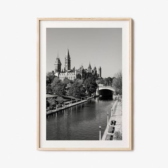 Ottawa Photo Poster Print, Black And White Wall Art, Ottawa Photography, Travel Map Poster