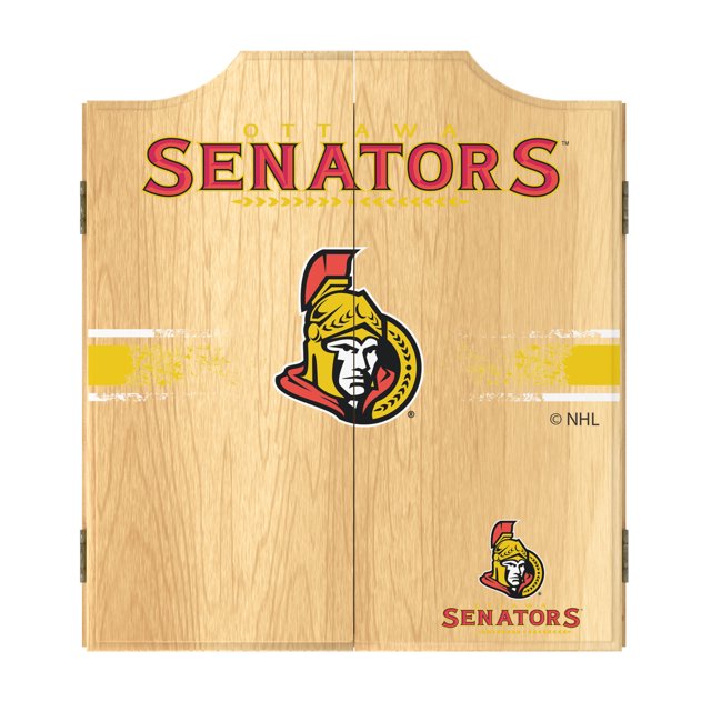 Ottawa Senators Logo Dart Board Set with 6 Steel Tip Darts