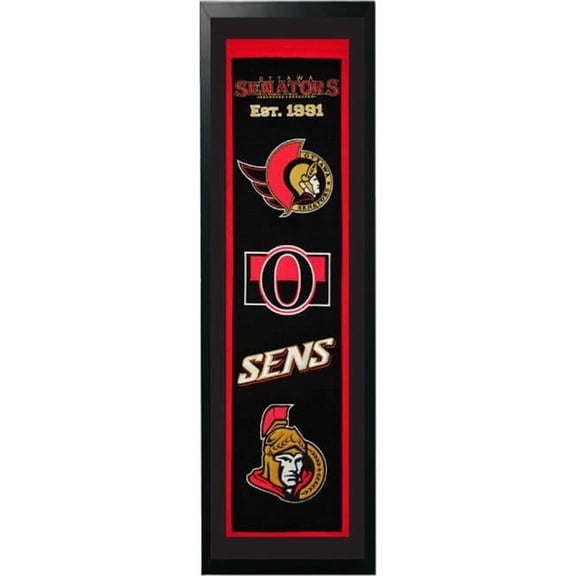 Ottawa Senators Logo History Felt Banner 14 x 37