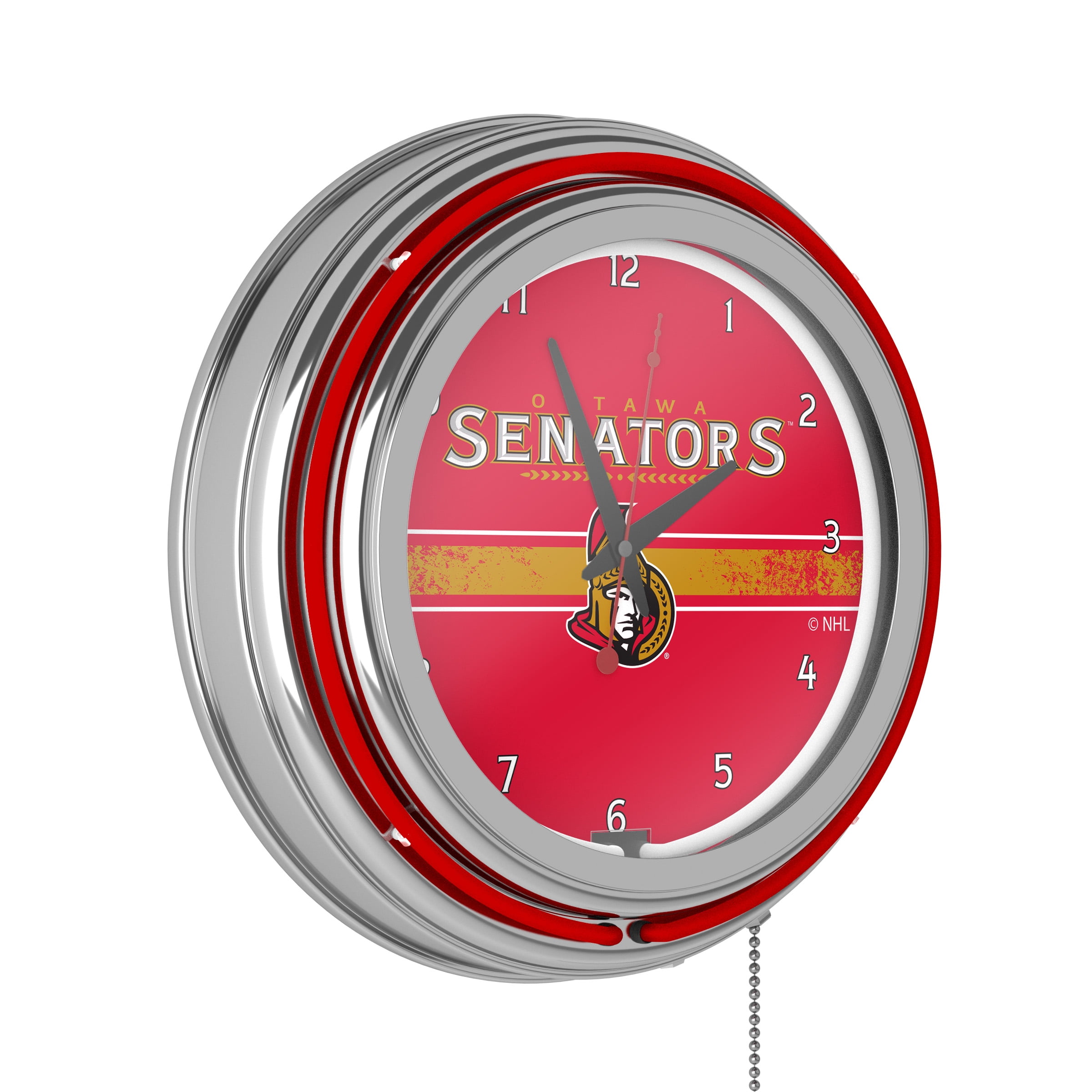 Ottawa Senators Logo Retro Neon Analog Wall Clock with Pull Chain ...