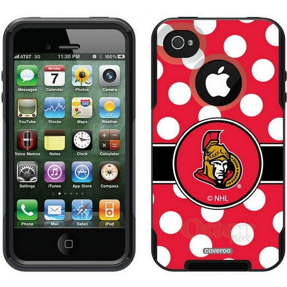 Ottawa Senators Polka Dots Design on OtterBox Commuter Series Case for Apple iPhone 4/4s