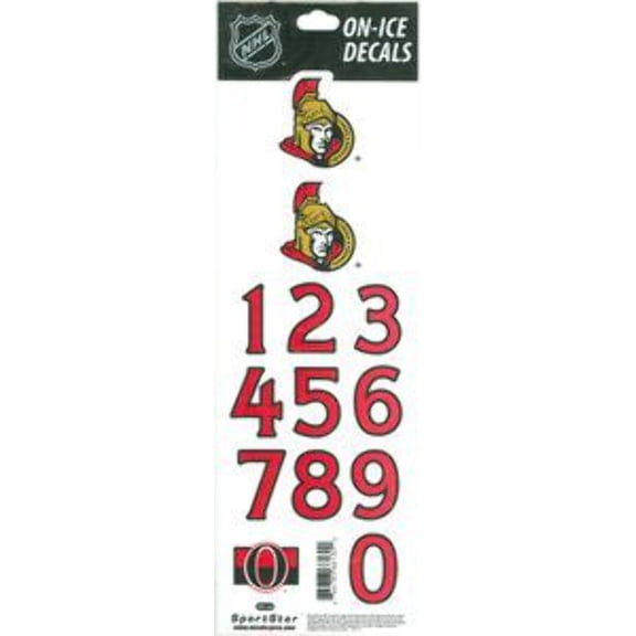 Ottawa Senators Sportstar NHL Hockey Helmet On-Ice Decals Kit - White Retro