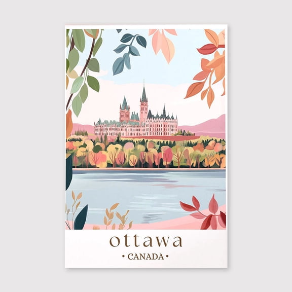 Ottawa Travel Canvas, Canada Canvas, Canada Print, Canada Printable Travel Canvas, Canada Ottawa Art,Canada Retro Canvas