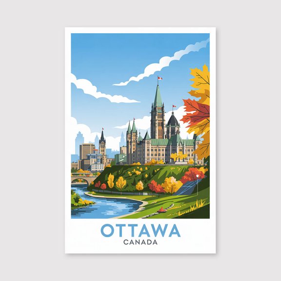 Ottawa Travel Print Canvas Wall Art, Ottawa Wall Hanging Home decor Ottawa Canvas Art, Canada Art Canvas Ottawa Canvas-1WN397