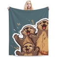 thumbnail image 1 of Otter Blanket for Adults Girls Kids Otter Blanket Gifts 60" x 50" Flannel Otter Three Brothers Throw Blanket for Bed Living Room Sofa Couch Soft Warm Lightweight Cozy Otter Decor, 1 of 6